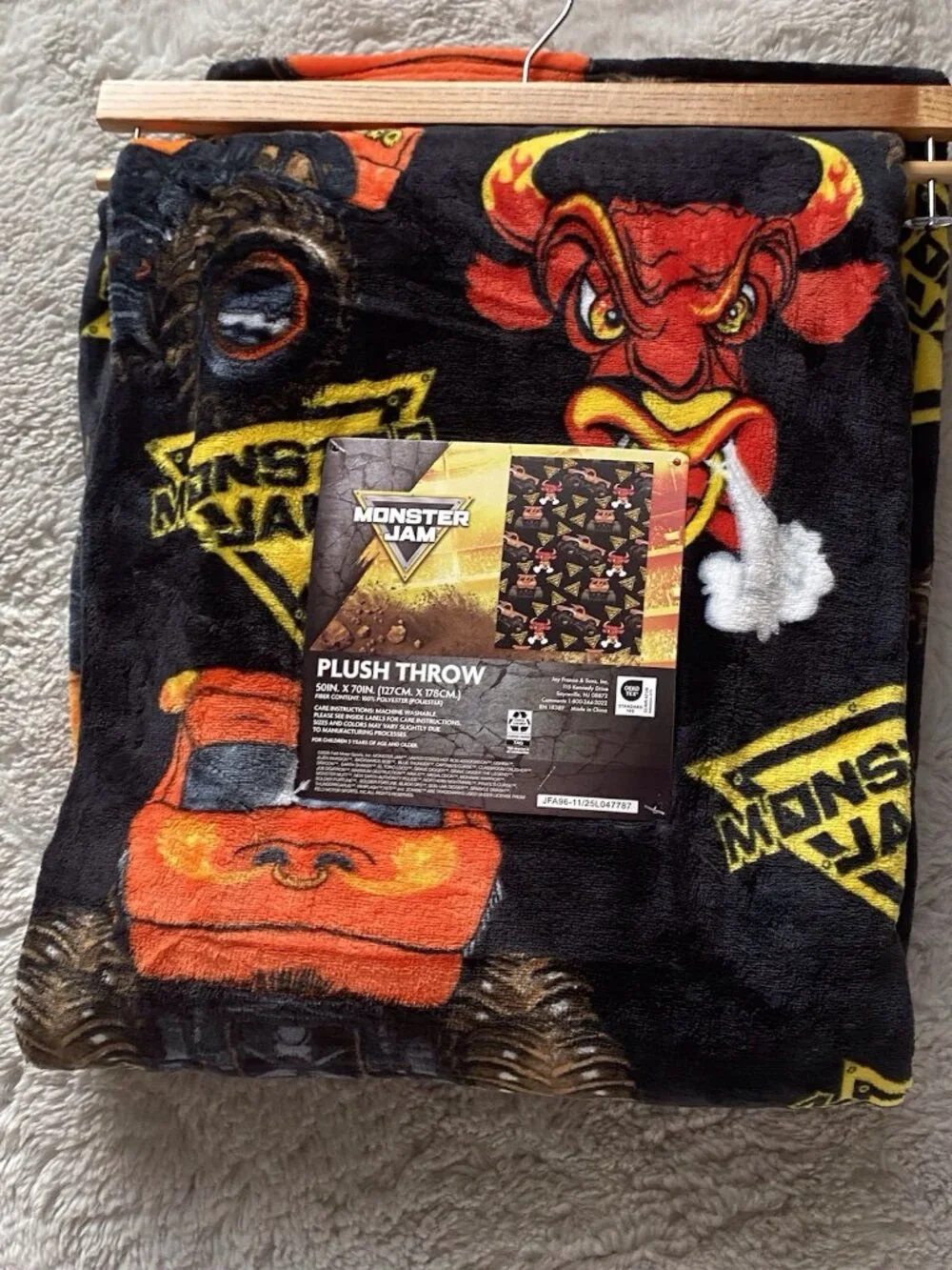 Monster Jam Soft El Toro Loco Plush Throw Blanket 50